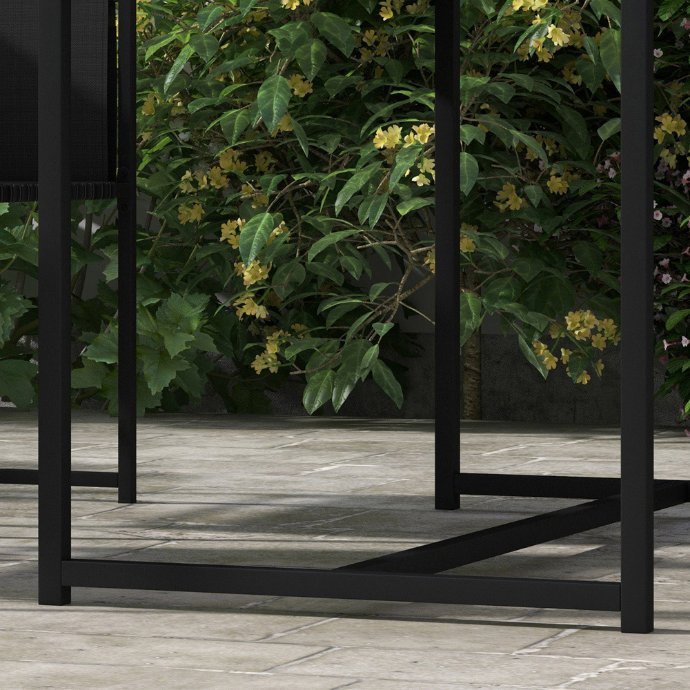 Outsunny 4 Seater Black Garden Dining Set Image 3