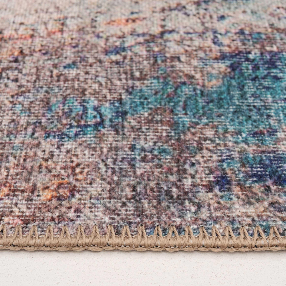 Kukoon Carrie Multicolour Flat Distressed Rug 180 x180cm Image 3