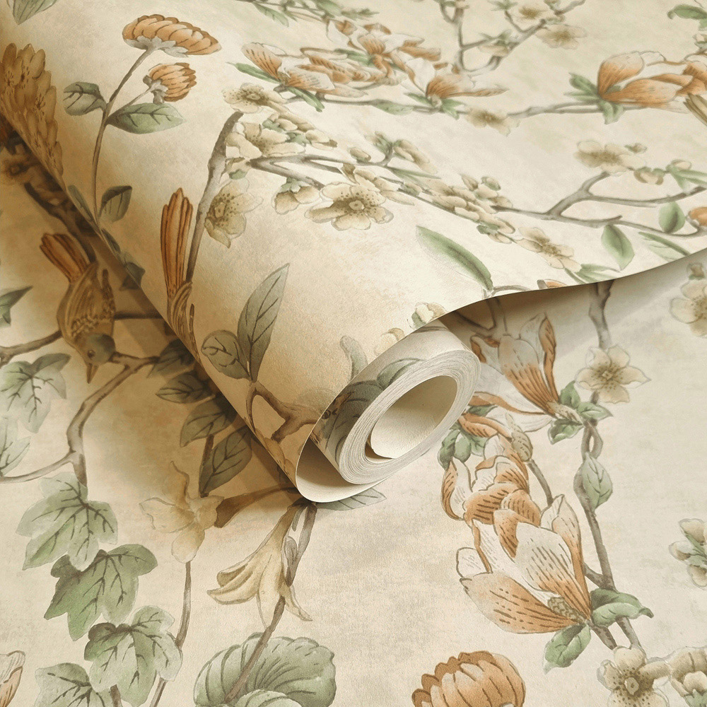 Holden Floral Bird Trail Cream Wallpaper Image 2