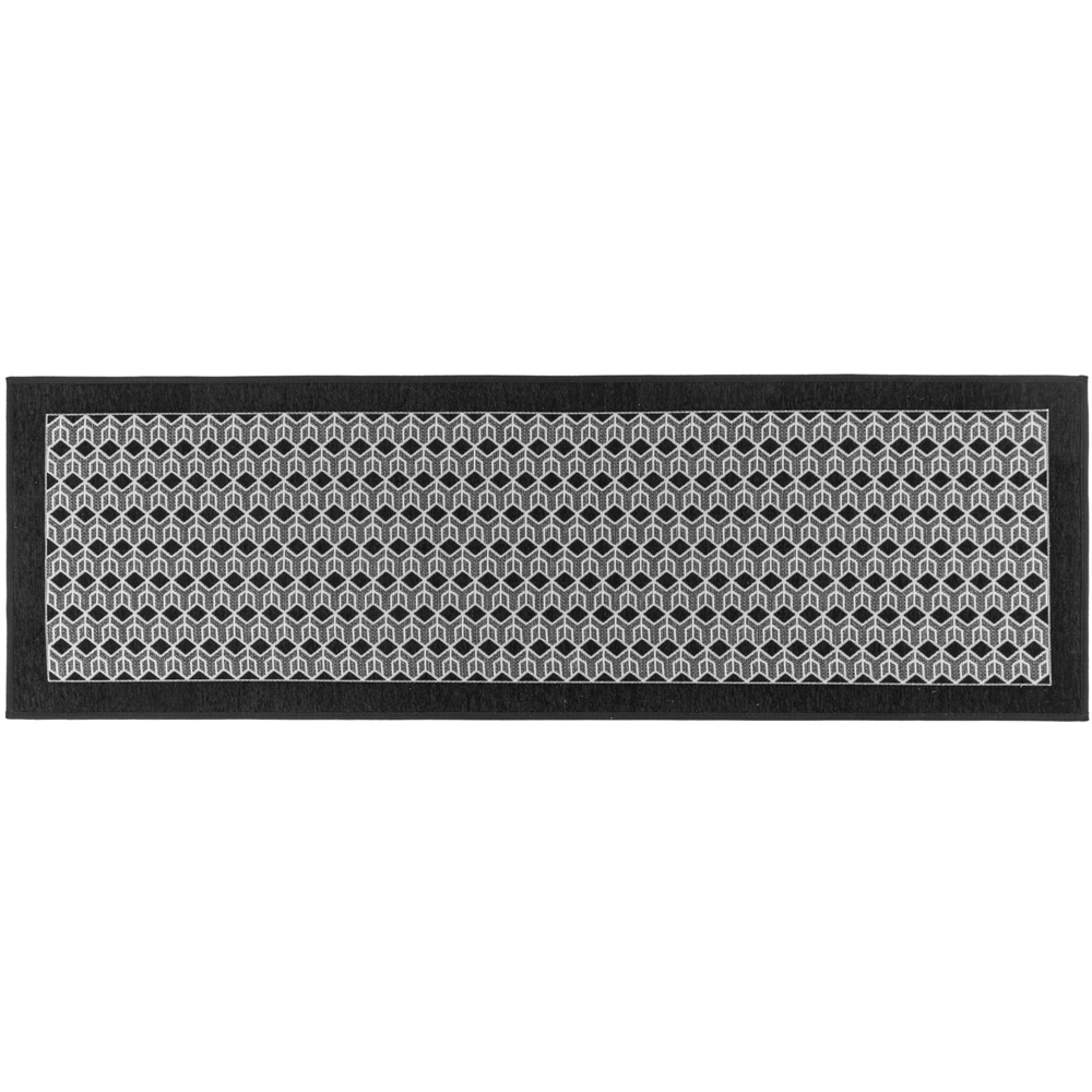 JVL Allure Black Rubber Backed Door Mat and Runner Set Image 3