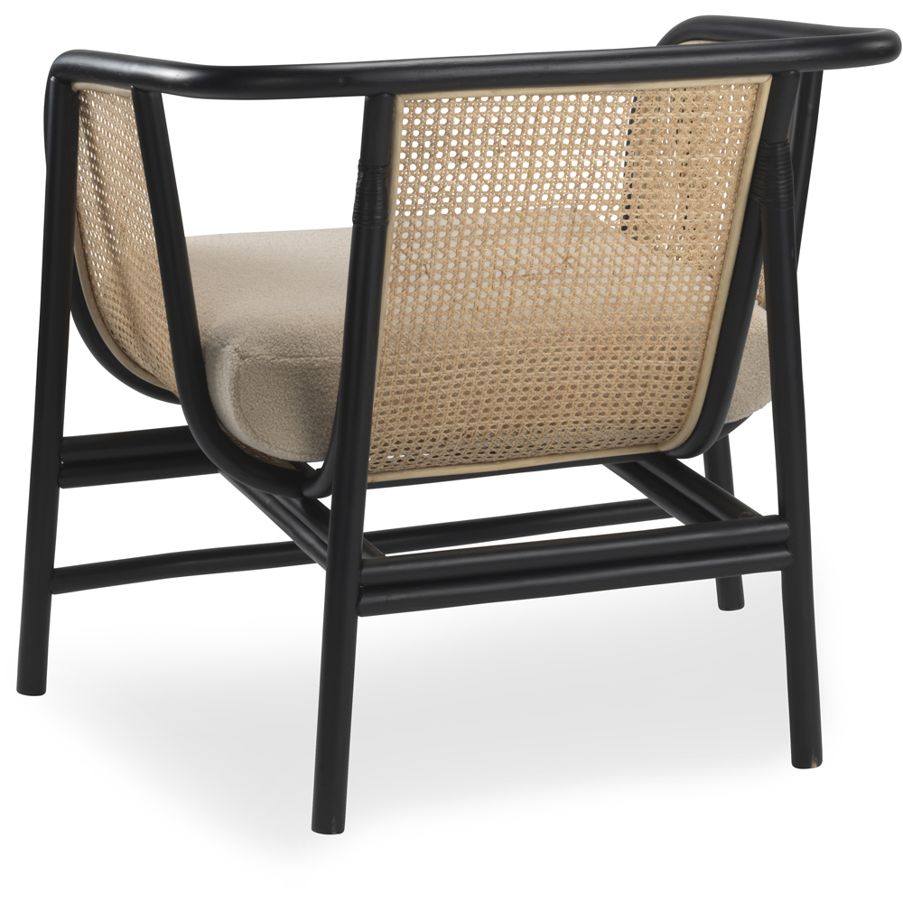 Desser Seoul Black Boucle Latte Rattan Indoor Chair Image 3