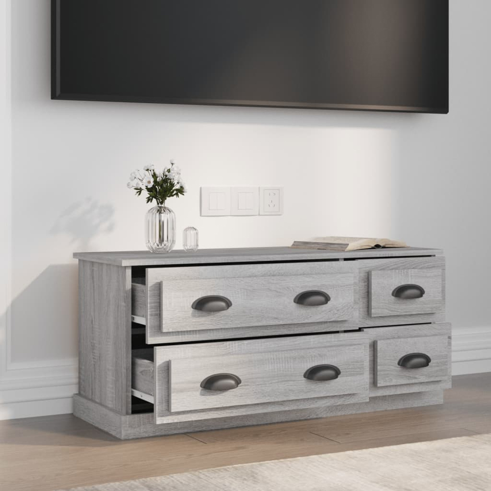 vidaXL 4 Drawer Grey Sonoma TV Cabinet Image 8