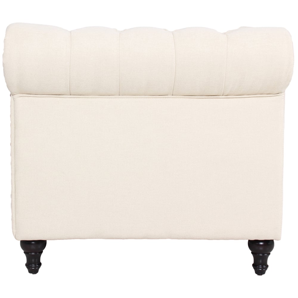 Furniture One Cream Nailhead Trim Upholstered Armchair Image 5