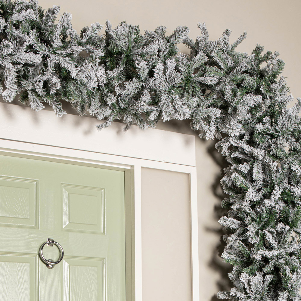 Samuel Alexander Double Door Artificial Snow Flocked Christmas Tree Arch 8ft Image 5