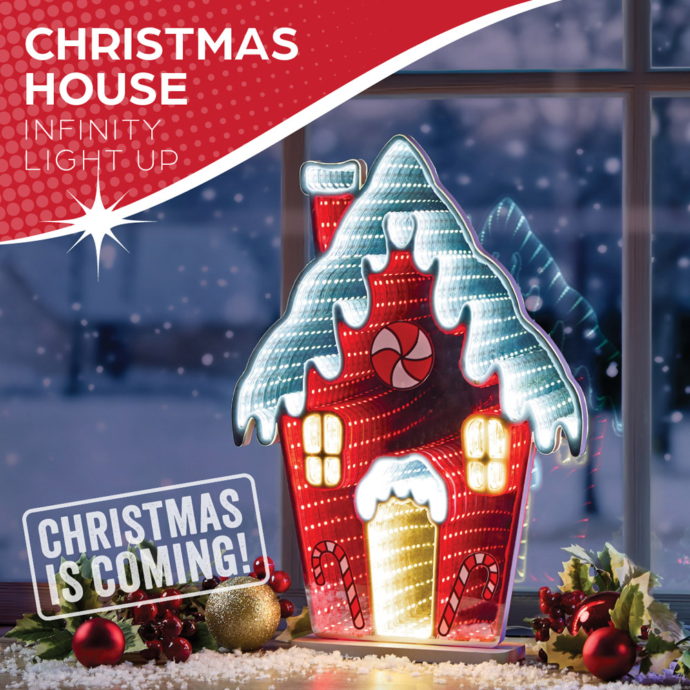 The Christmas Workshop 266 Multicolour LED Xmas House Double Sided Infinity Light 1.3ft Image 6
