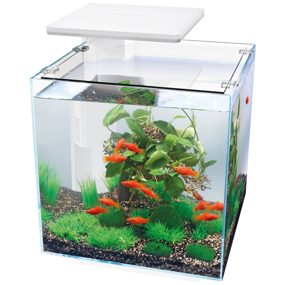 SuperFish Pro White Qubiq Aquarium with LED Light 30L Image 1