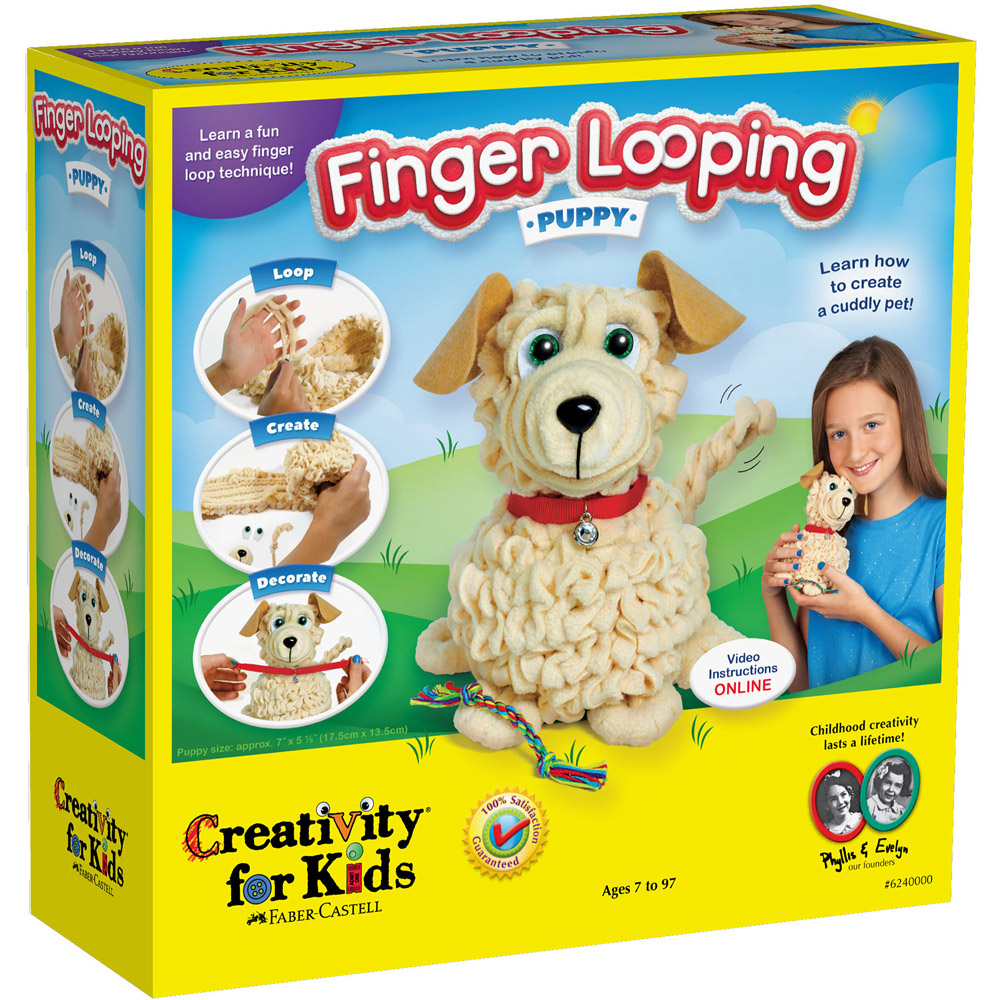 Creativity For Kids Yellow Finger Looping Puppy Craft Kit Image 1