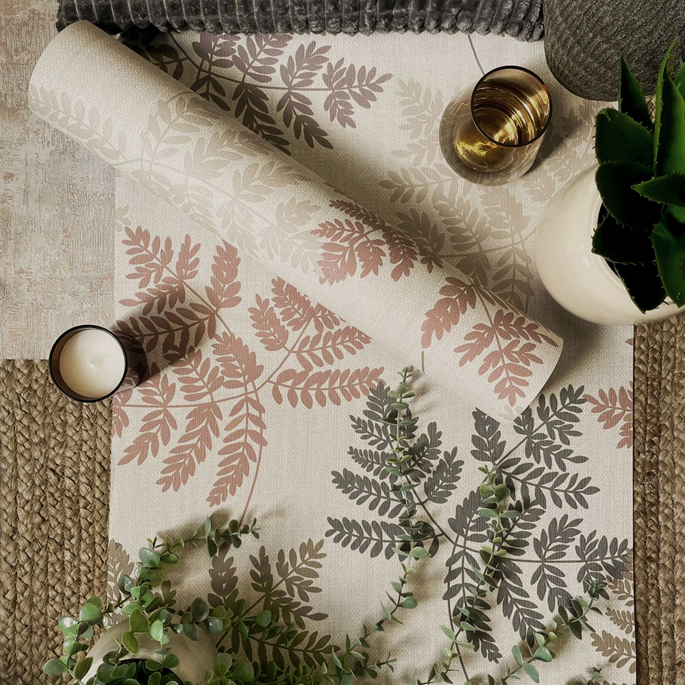 Belgravia Decor Fern Leaf Taupe Wallpaper Image 4