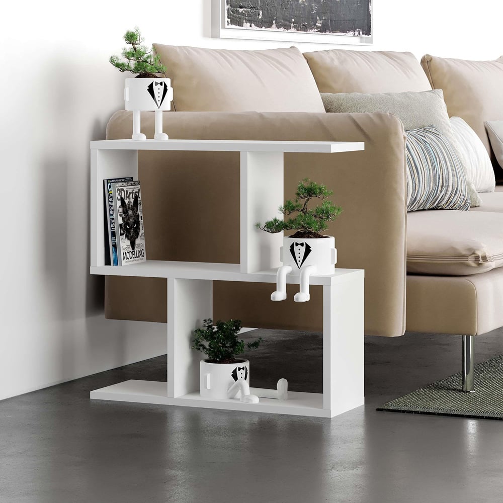 Decortie Homemania 4 Shelf White Wooden Side Table Image 5