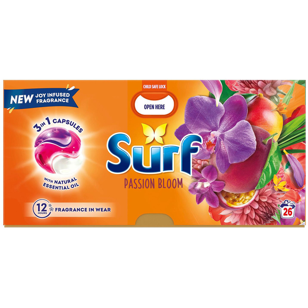Surf 3 in 1 Passion Bloom Washing Capsules 26 Washes 4 Pack Image 2