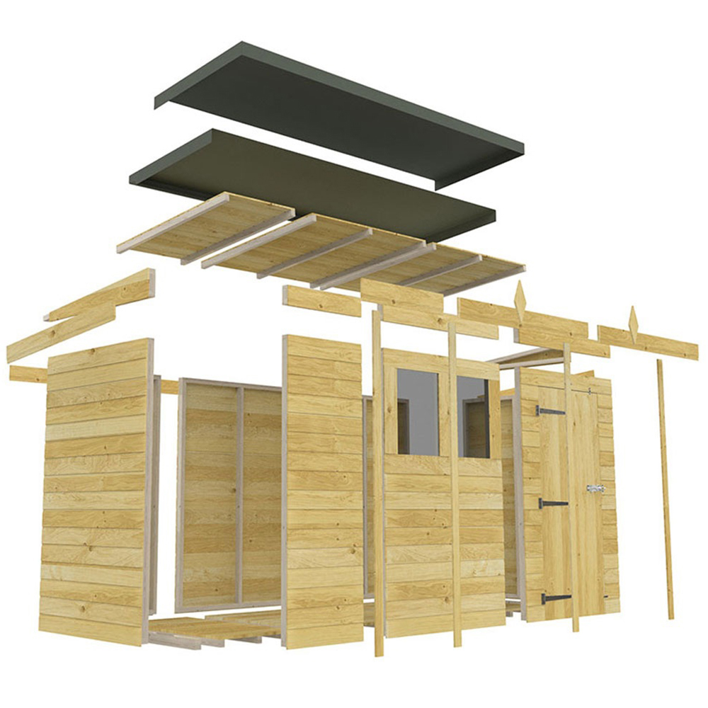 DIY Sheds 18 x 4ft Tongue and Groove Timber Pent Security Shed Image 3