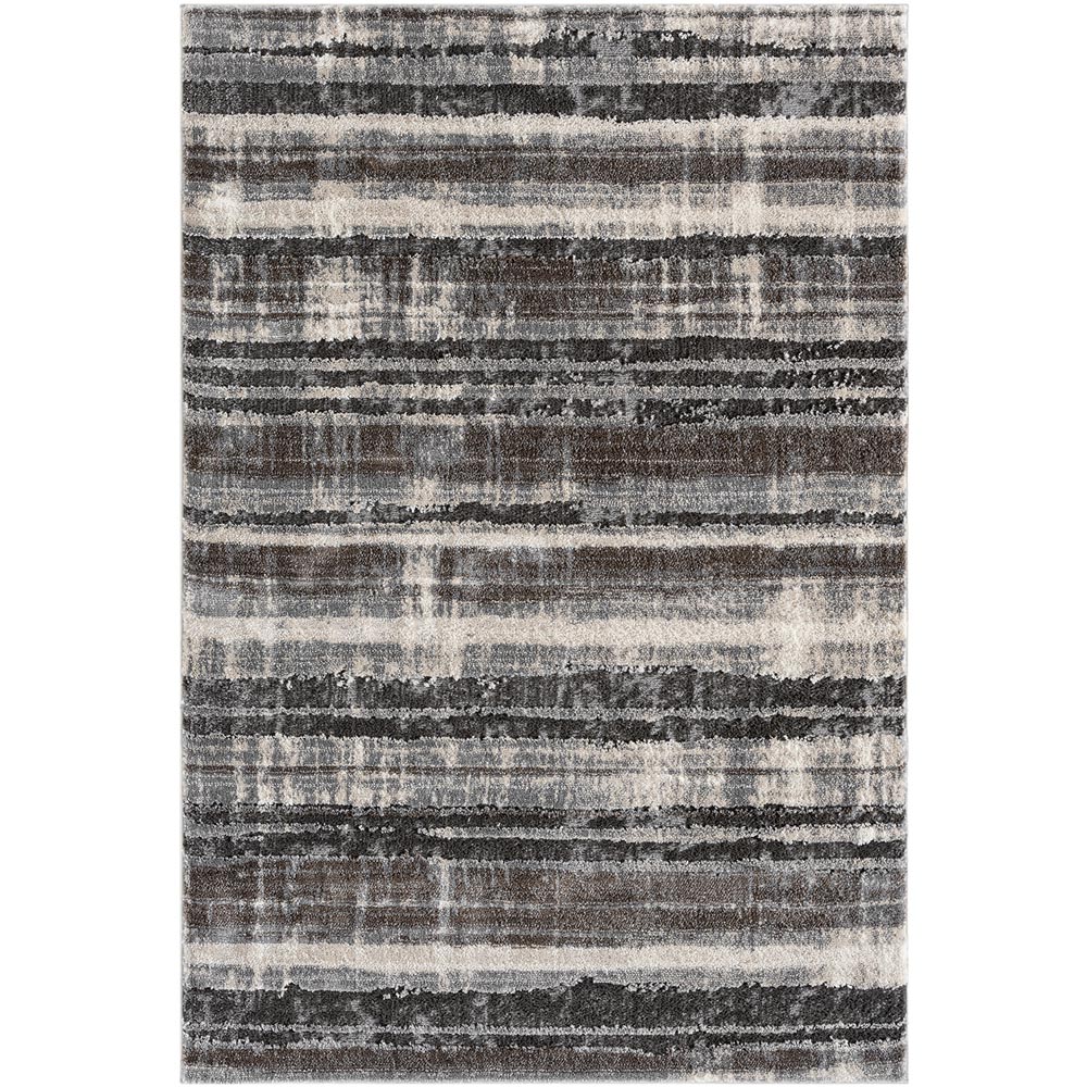 Desire Rugs Eleanor Grey Striped Embossed Rug 200 x 290cm Image 1