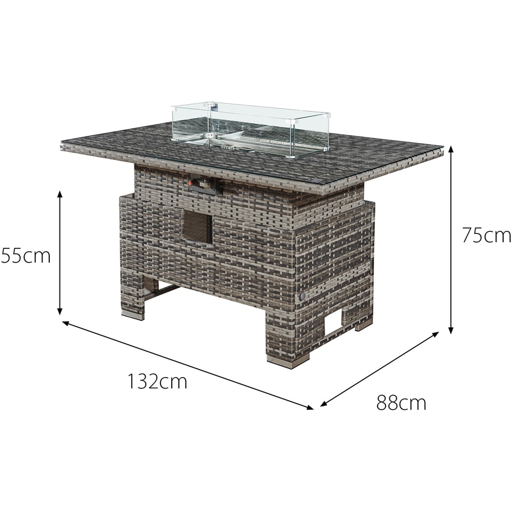 Oseasons Malta 8 Seater Grey Walnut Rattan Rising Firepit Corner Sofa Set with 2 Footstool Image 6