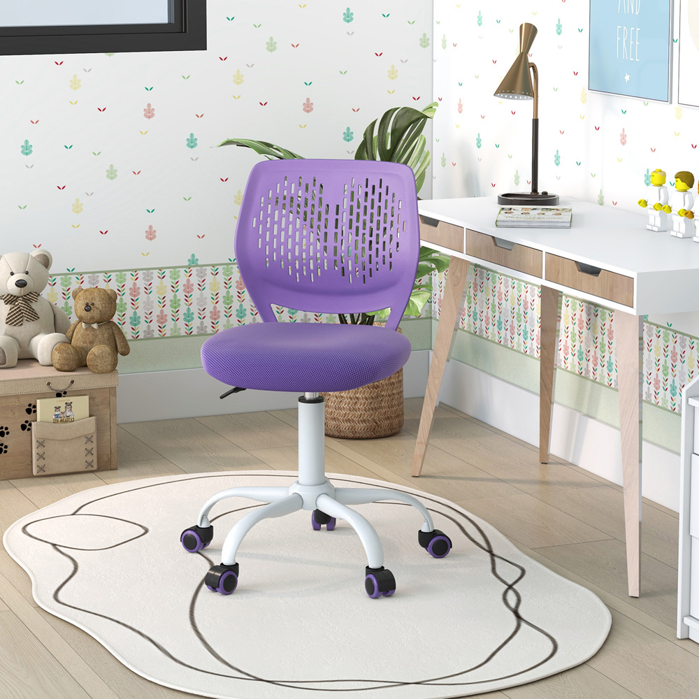 Costway Purple Ergonomic Children Study Chair Image 4