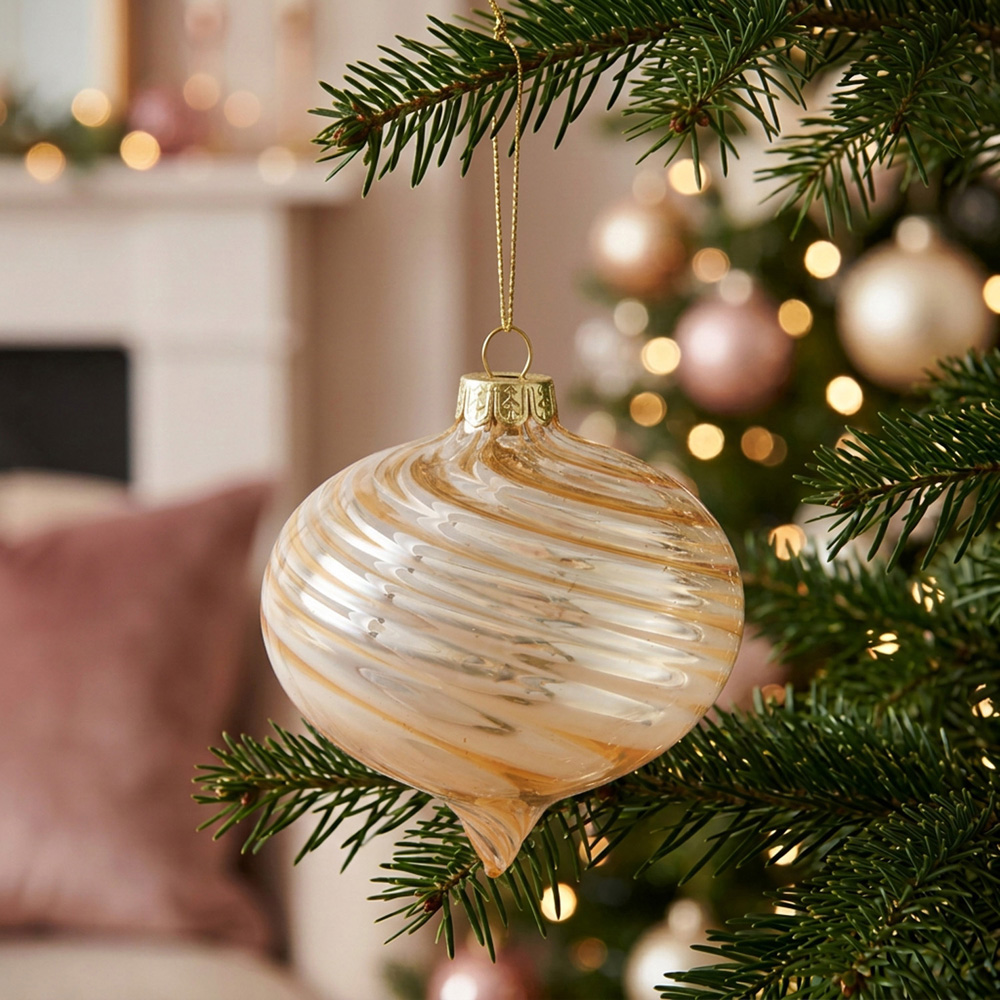 Champagne Swirl Onion Bauble Image 2
