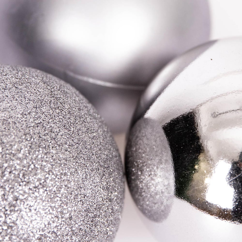 Shatchi 5cm Mid Grey Luxury Bauble 9 Pack Image 4