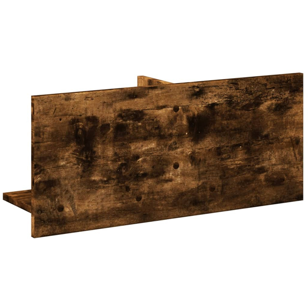vidaXL 70 x 16.5 x 30cm Smoked Oak Wooden Wall Cabinet Image 5
