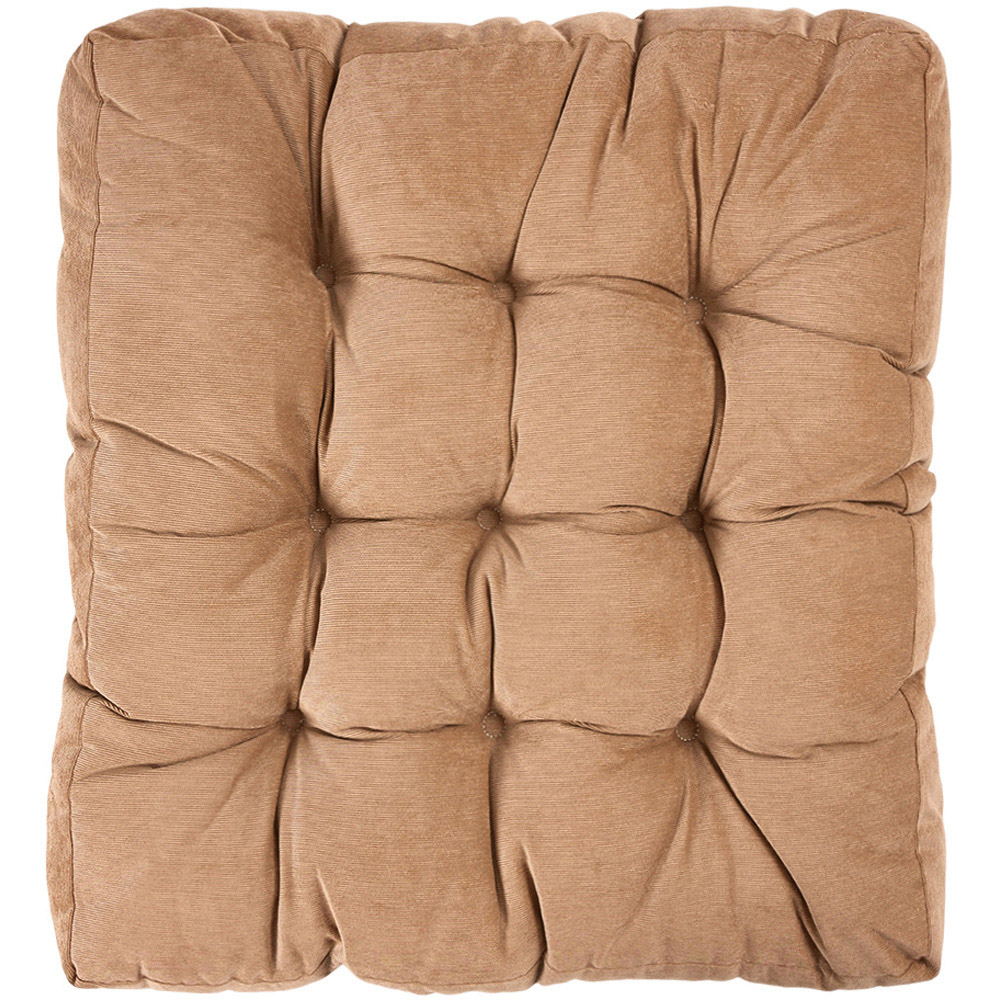 Living and Home Light Coffee Soft Corduroy Chair Cushion 55 x 55cm Image 5