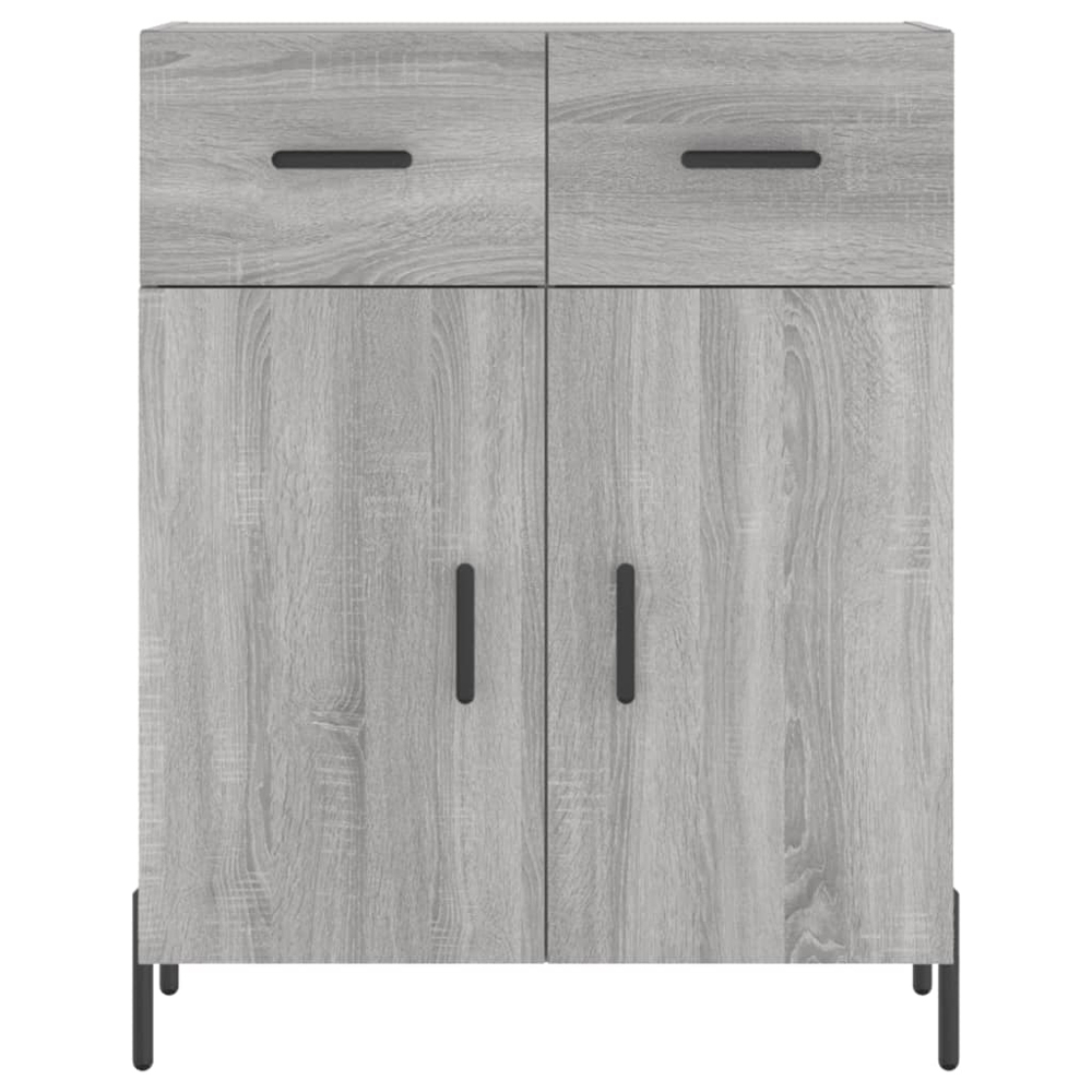 vidaXL Single Door 2 Drawer 2 Shelf Grey Highboard Image 8