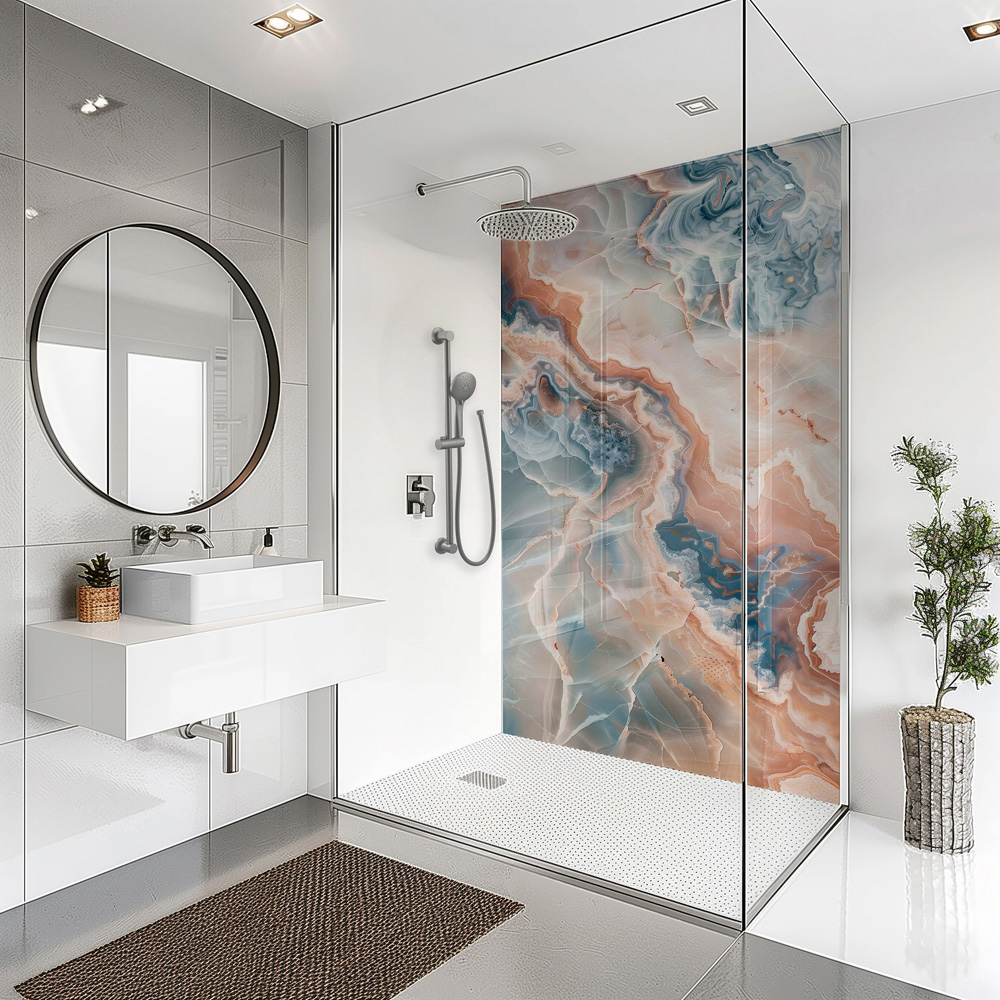 Splashbax Premium Artisan Onyx Summer Sky Acrylic Bathroom Wall Panel 2400 x 800mm Image 6