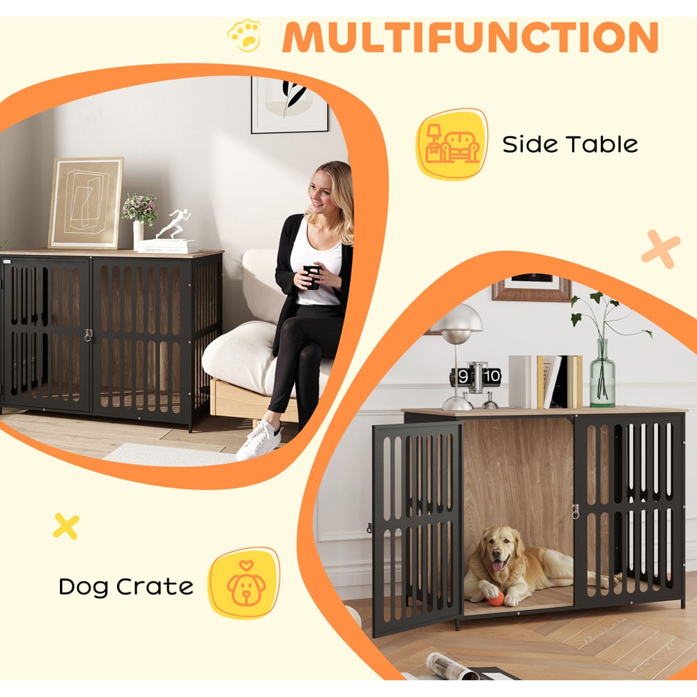 PawHut Large Dog Crate Furniture with Anti Chew Resistant Mesh Image 4