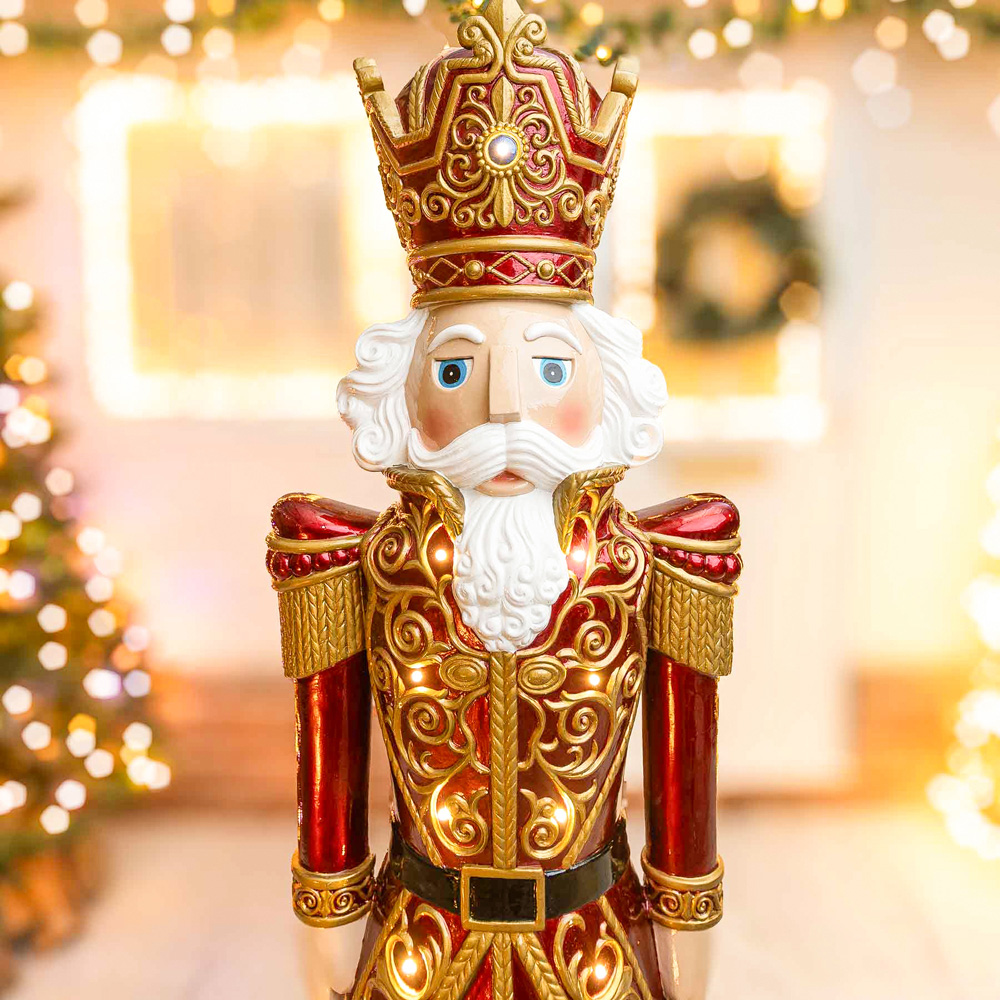 The Christmas Centre Red and Gold LED Lights Traditional Nutcracker King 5.5ft Image 3