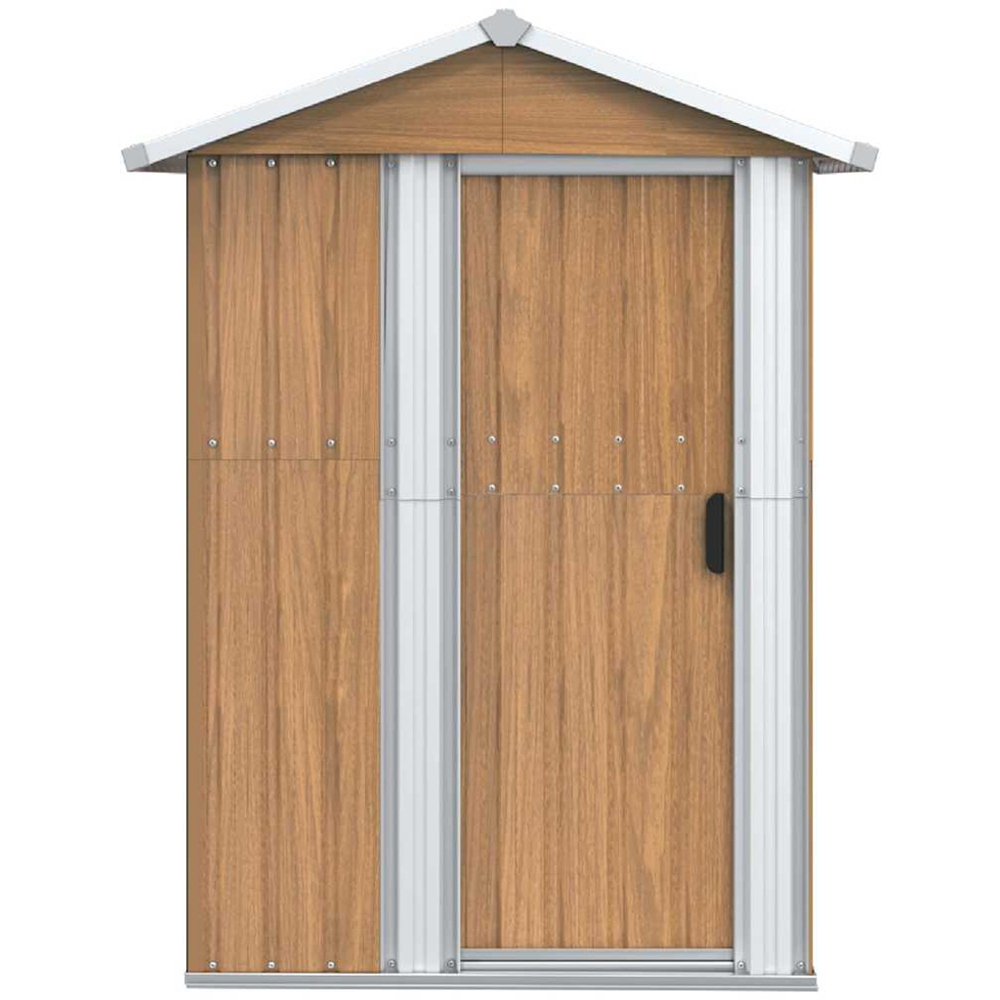 vidaXL 4.1 x 3.2ft Brown Galvanised Steel Apex Garden Shed Image 3