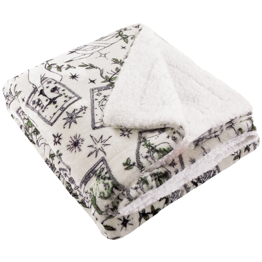 Furn Celestial Stories Printed Green Sherpa Fleece Throw 130 x 180cm Image 3