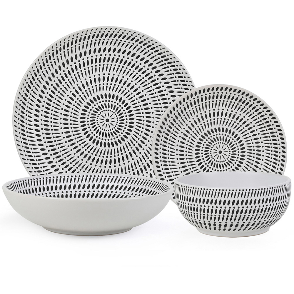 Waterside White Pad Print 16 Piece Dinner Set Image 4