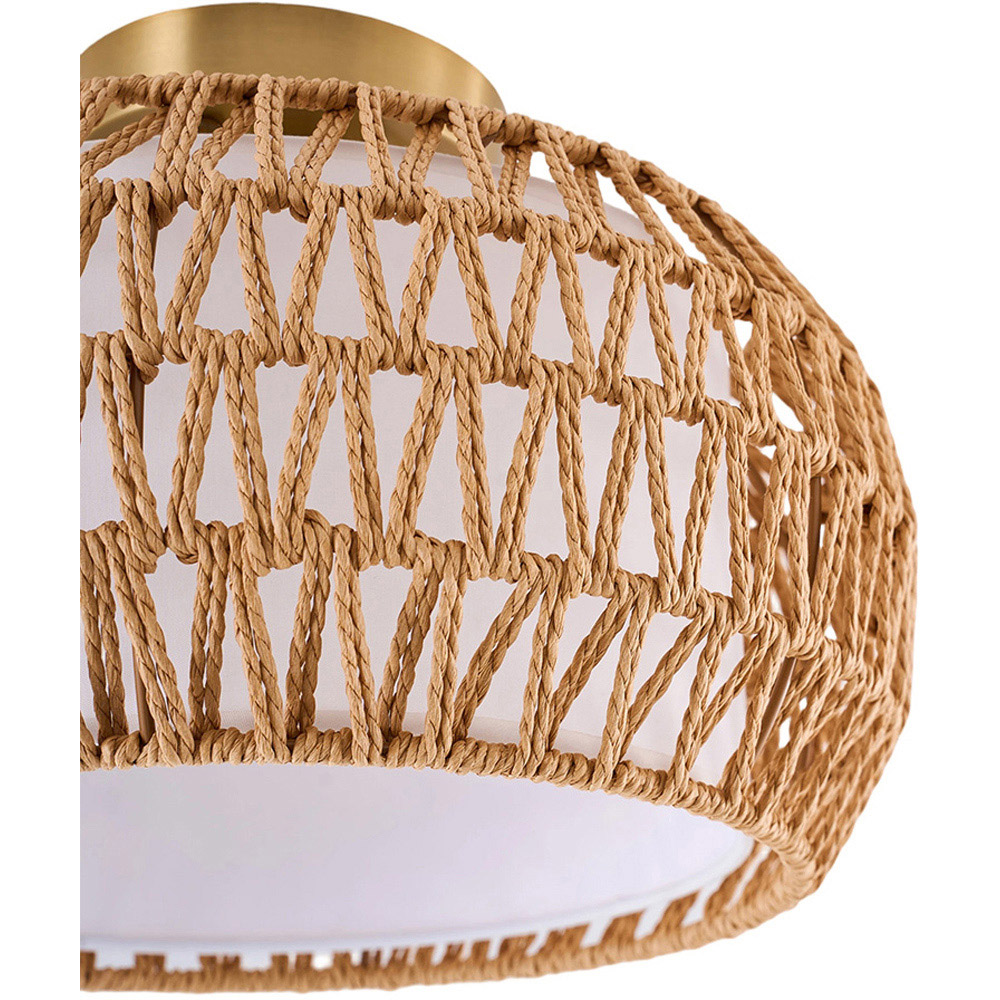 Living and Home Gold and Yellow Hemp Rope E27 Ceiling Light Image 6