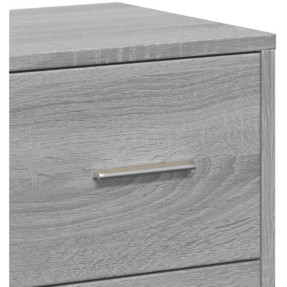 vidaXL Single Door 4 Drawer Grey Sonoma Wooden Sideboard Set of 2 Image 7