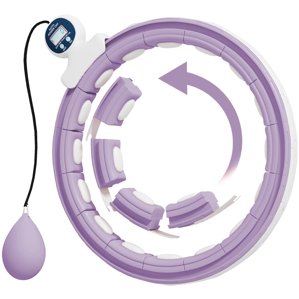 SPORTNOW Purple Smart Weighted Hula Hoop with 16 Detachable Knots Image 3