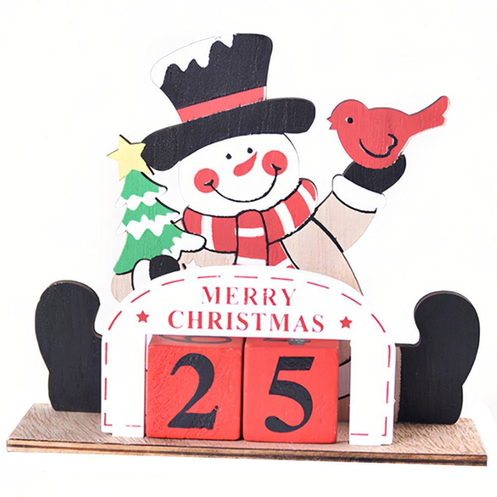 Jaoyeh Snowman Wooden Christmas Advent Calendar Image 1