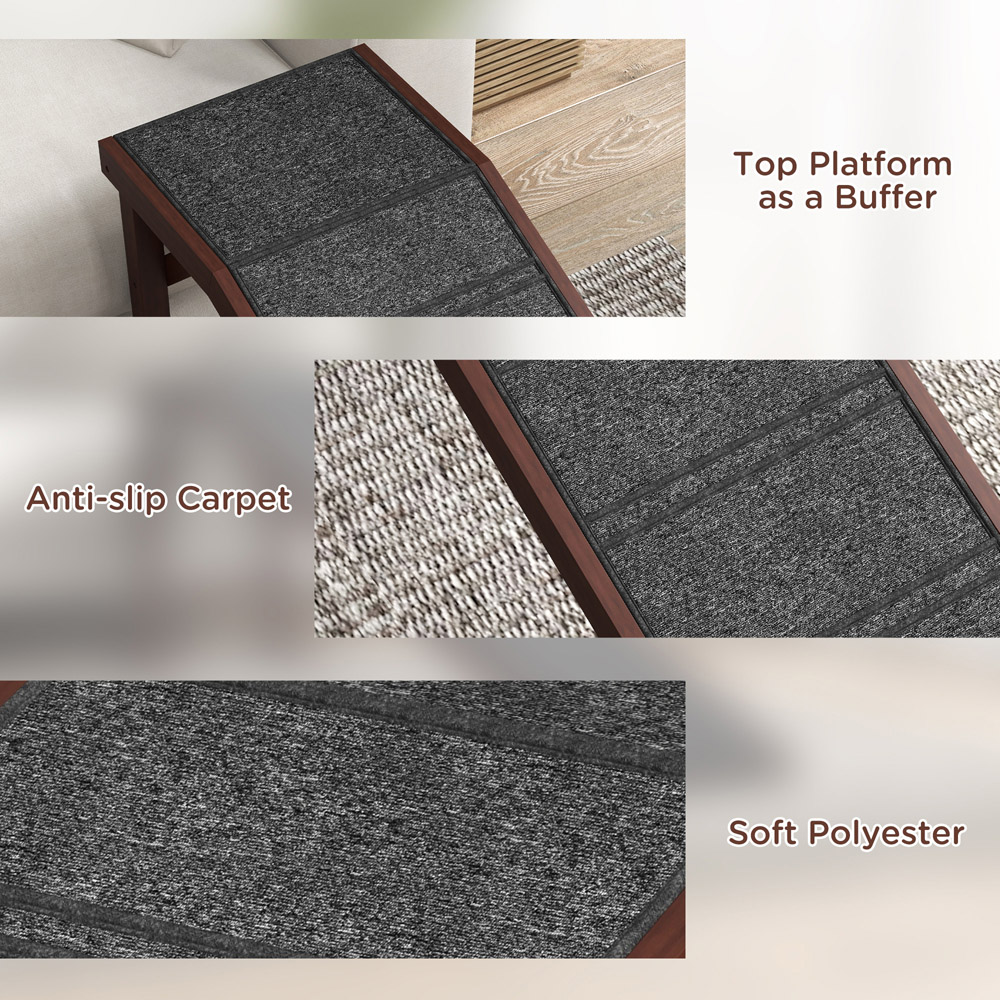 PawHut Pet Ramp with Non Slip Carpet Image 7