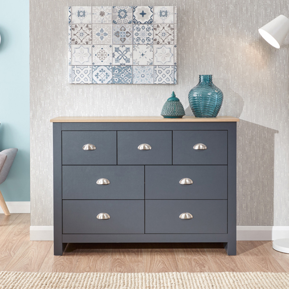 GFW Lancaster 7 Drawer Slate Blue Merchants Chest of Drawers Image 9