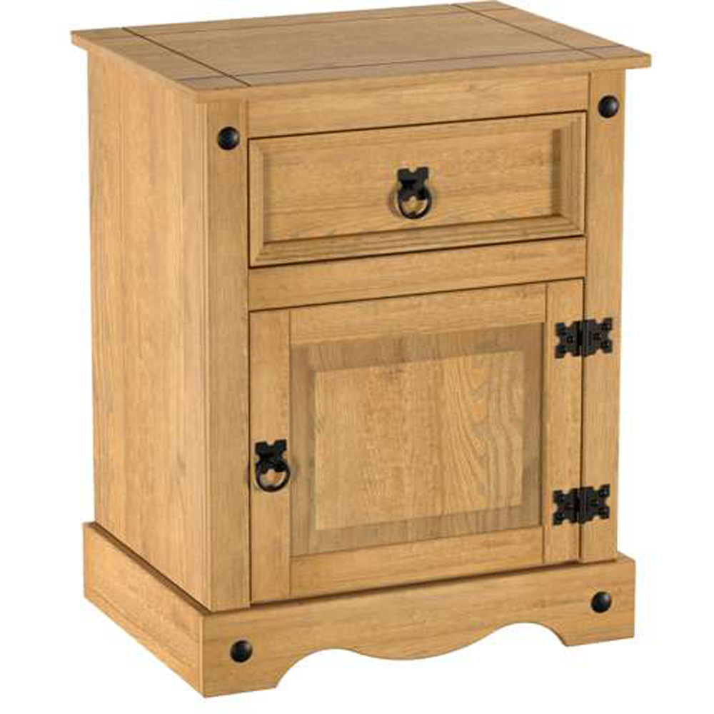 Corona Single Door Single Drawer Large Bedside Table Image 2