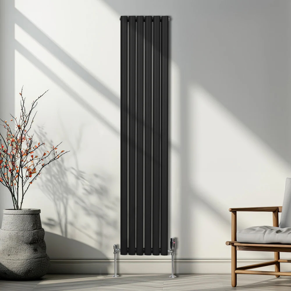 Monster Shop 4816BTU Black Oval Column Radiator and Valves 1800 x 360mm Image 5