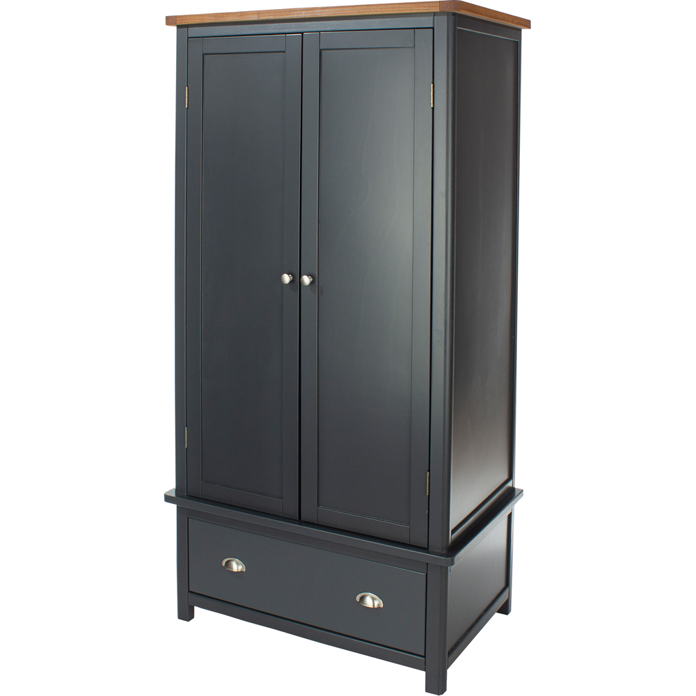 Core Products Dunkeld Single Drawer 2 Door Midnight Blue Wardrobe Image 2