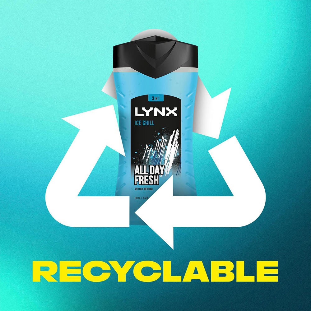 Lynx Ice Chill Iced Mint and Lemon Shower Gel 225ml 12 Pack Image 5