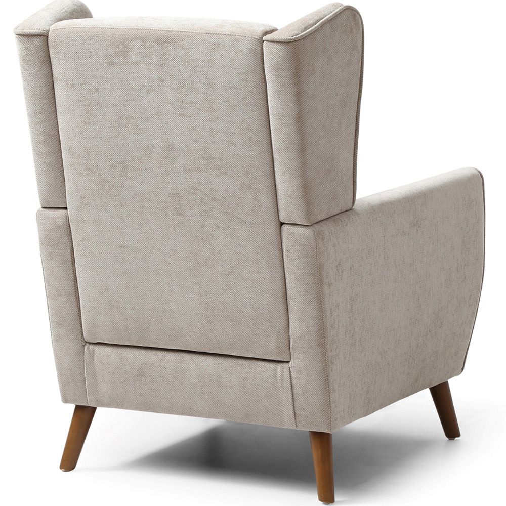 Lily Taupe Chenille Wingback Armchair Image 5