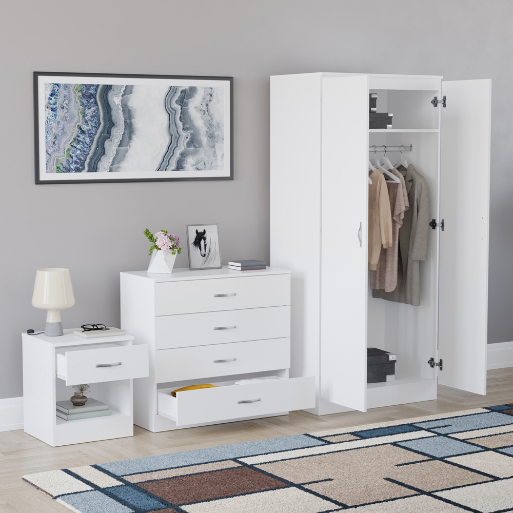 VIDA DESIGNS Riano White 3 Piece Bedroom Furniture Set Image 5