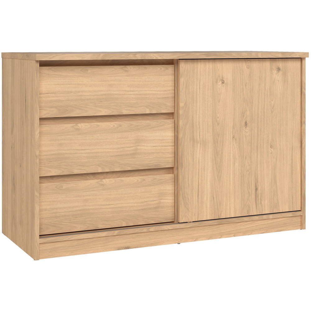 Florence Single Door 3 Drawer Jackson Hickory Oak Sliding Storage Unit Image 2