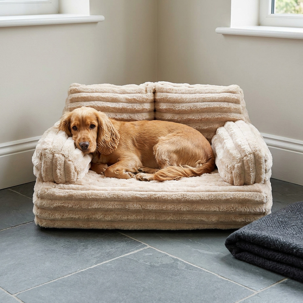 Sofa Pet Bed Beige Image 7