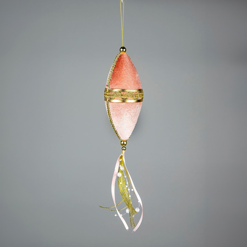 Shatchi Pink Oval Christmas Bauble 1 Pack 7X30Ccm Image 2