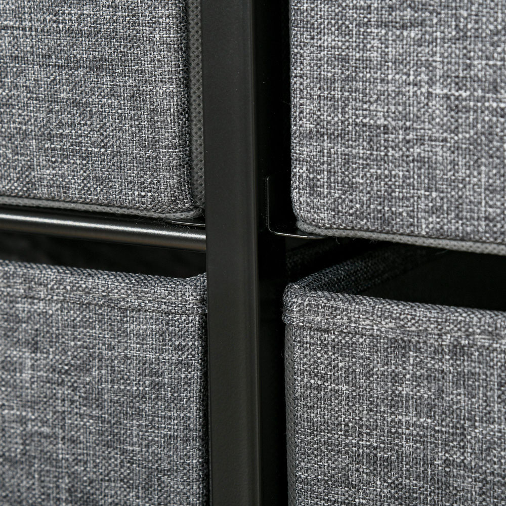 HOMCOM 7 Drawer Grey Fabric Foldable Bedroom Dresser Image 5