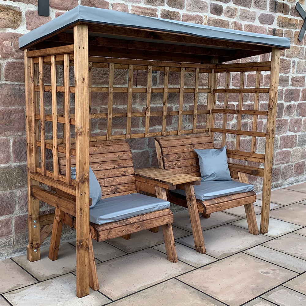 Charles Taylor Henley 2 Seater Arbour with Grey Roof Cover Image 1