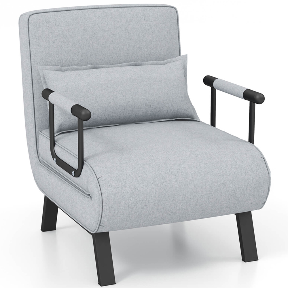 Costway Single Light Grey Sofa Bed Image 2