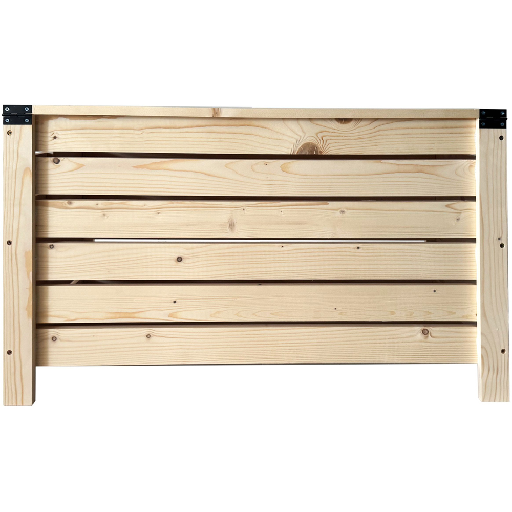 Core Products Natural Pre-Sanded Solid Pine Slatted Wide Storage Box with Lid Image 3