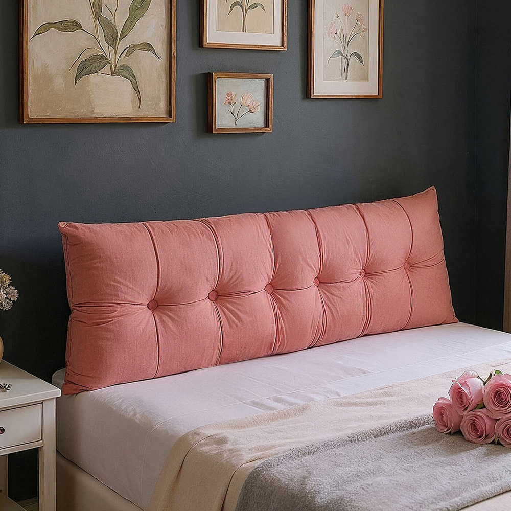 Living and Home Pink Chenille Headboard Pillow 60 x 180cm Image 7