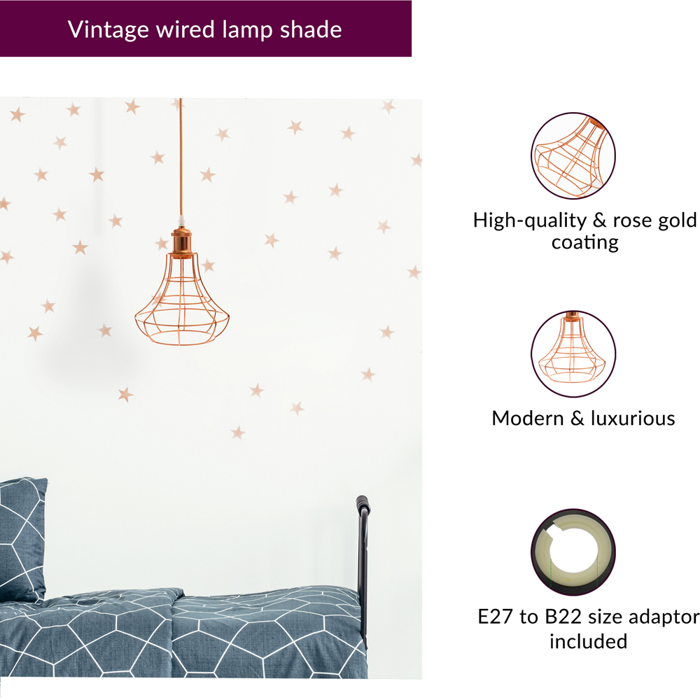 Innoteck Vintage Retro Rose Copper Ceiling Pendant Light Shade Image 3